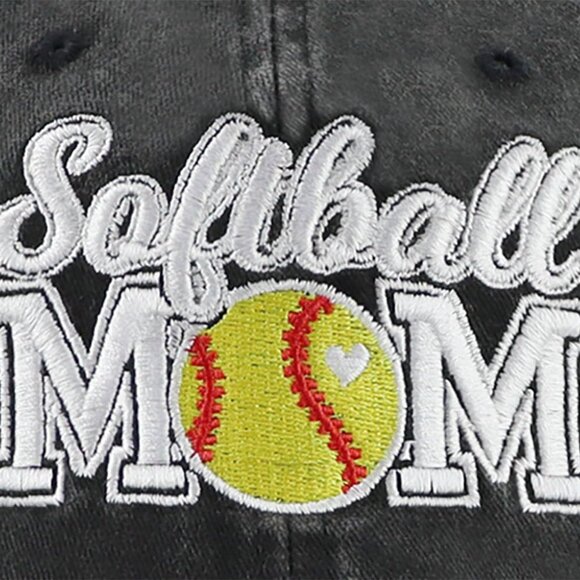 Softball Mom Hat Cotton Adjustable Embroidered Baseball Cap for Women - Picture 4 of 6